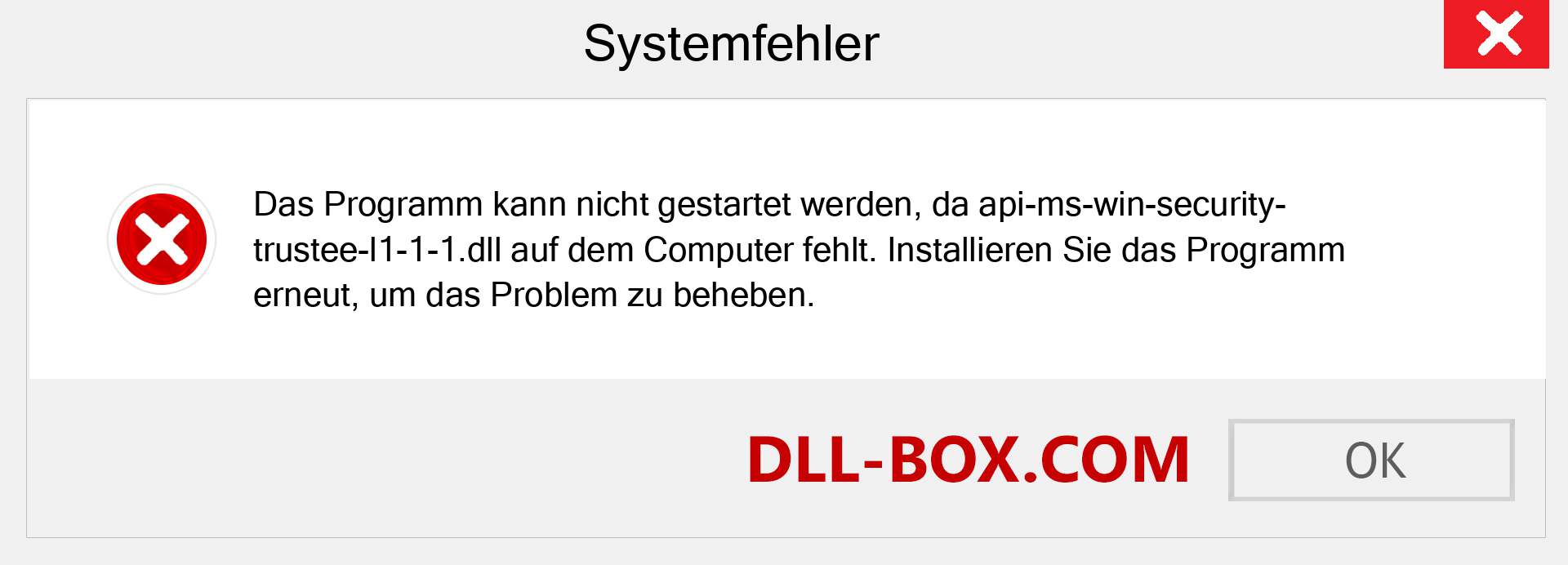 api-ms-win-security-trustee-l1-1-1.dll-Datei fehlt?. Download für Windows 7, 8, 10 - Fix api-ms-win-security-trustee-l1-1-1 dll Missing Error unter Windows, Fotos, Bildern